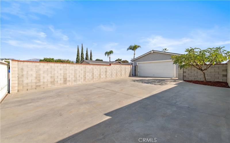 Driveway view of garage