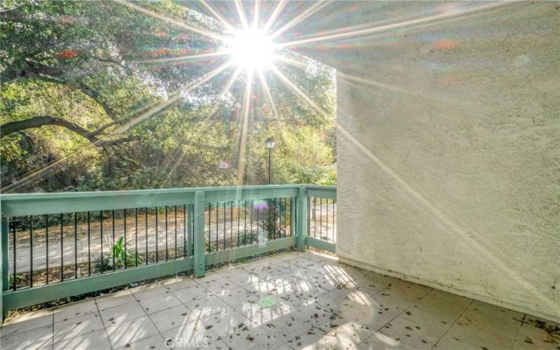 Patio with view of the creek.