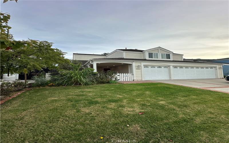 Grass area in the front of the home