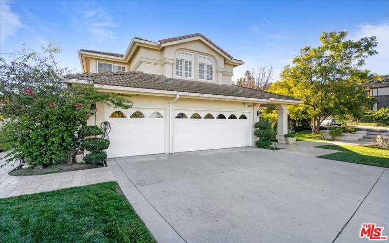 Front home 3 car garage