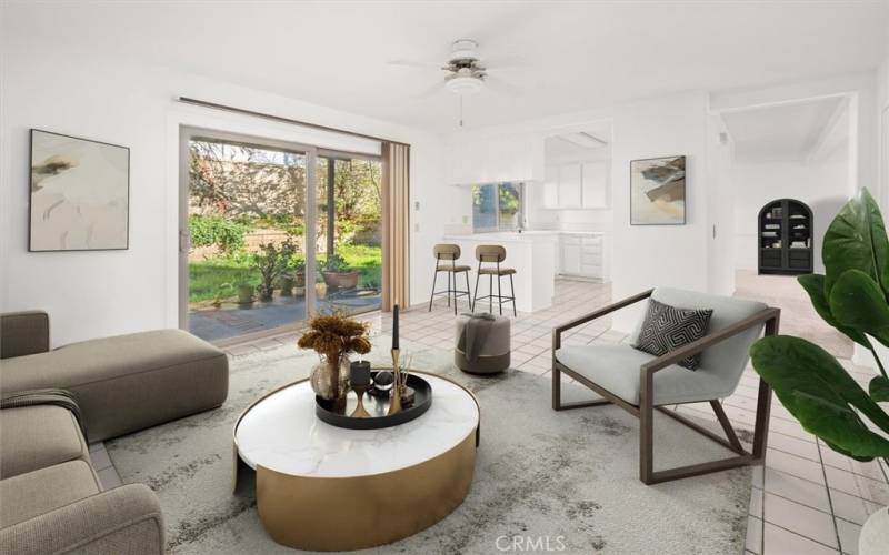 Family Room Virtually Staged