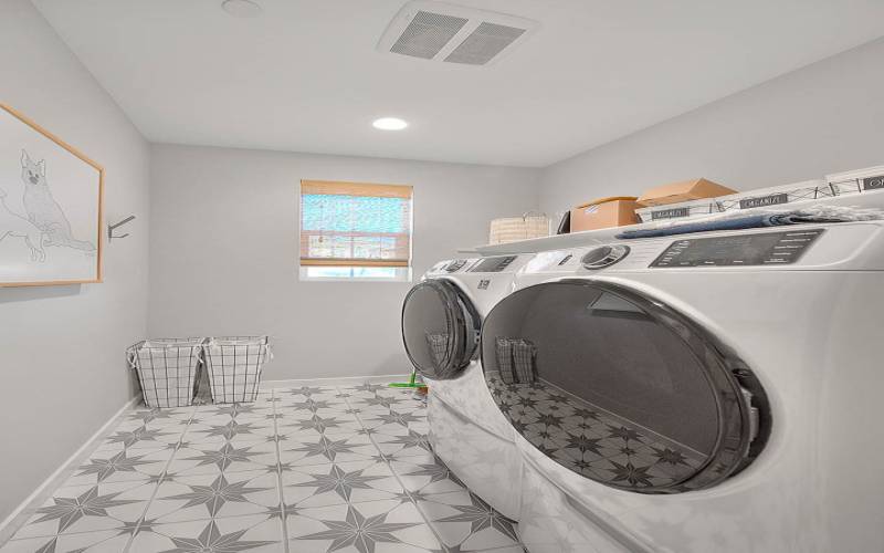 Laundry room off foyer