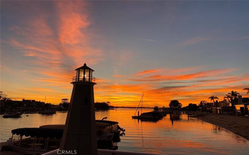 Sunset from the dock across the street