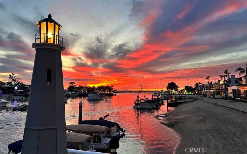 Sunset from the dock across the street