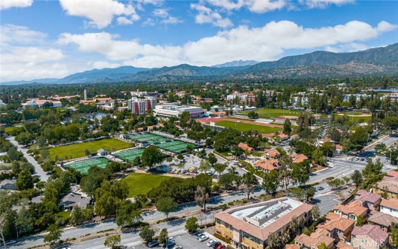 Aerial view of the colleges.