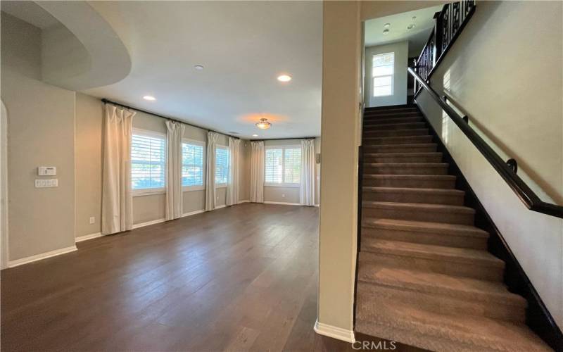 Living room on left and stairs.