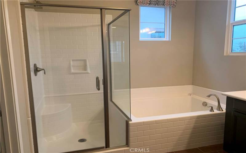 Separate tub and shower