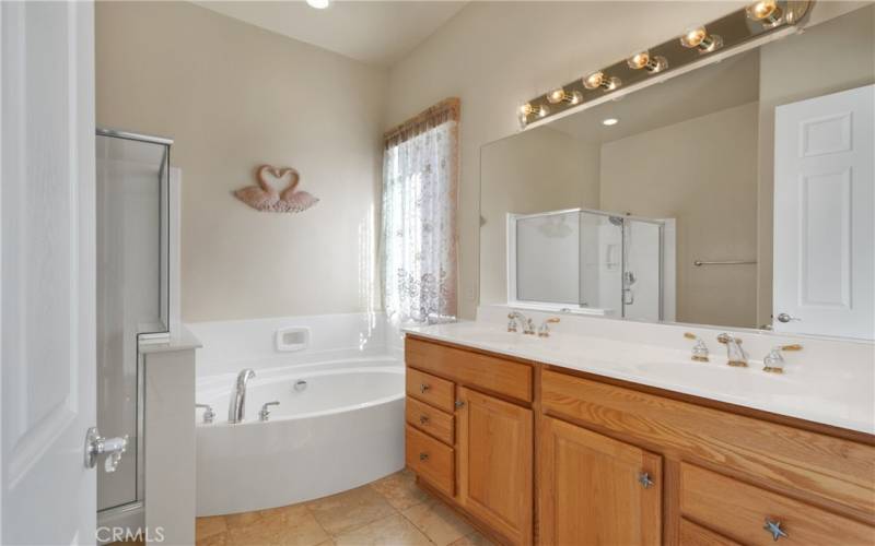 Primary bathroom with double vanity