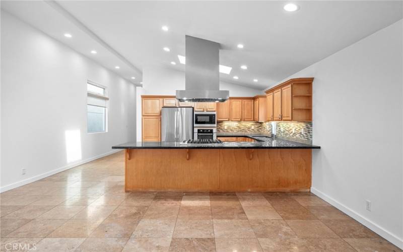 Kitchen opens to large great room