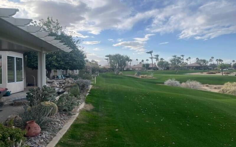 Along rear patio with golf course