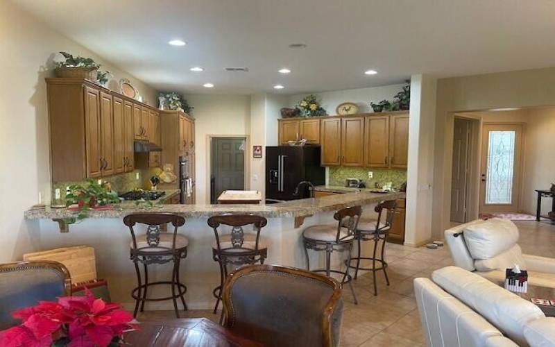 Wide angle of Kitchen, table and chairs