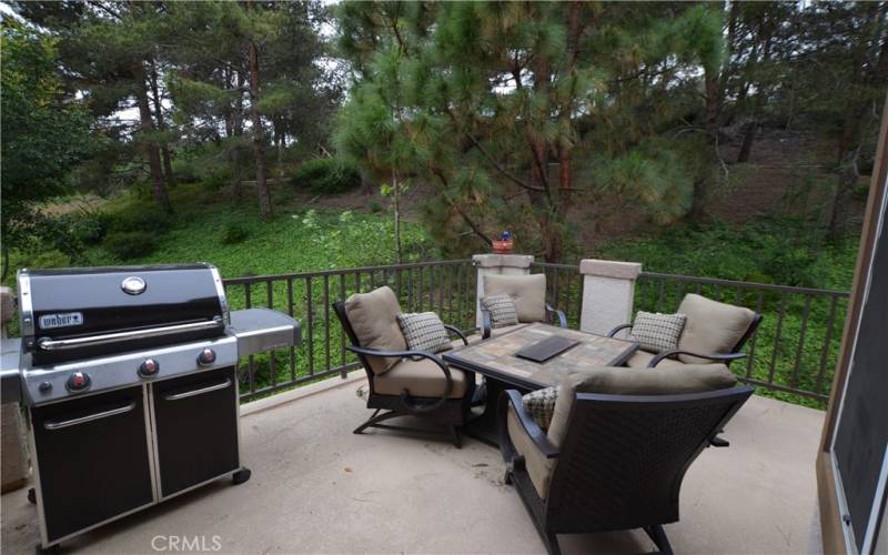 Large balcony - private - surrounded by a lush hillside.