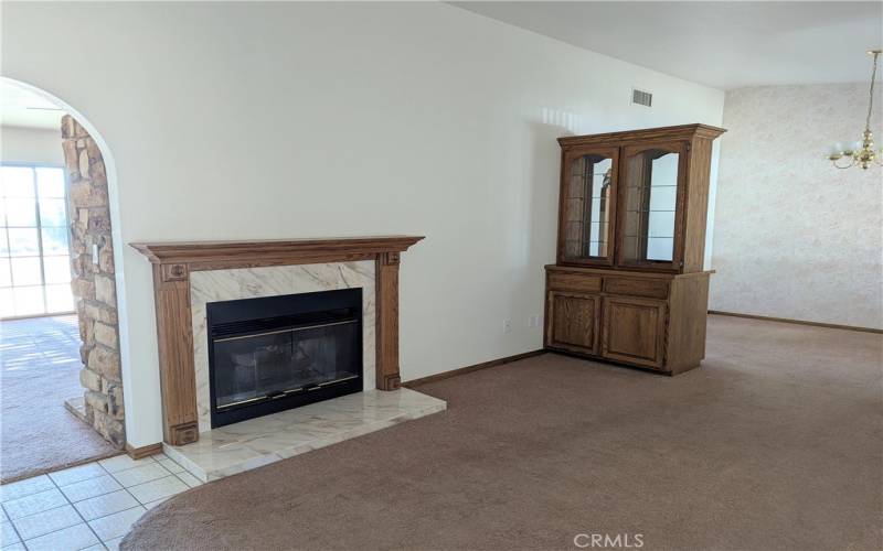 Living room with fireplace