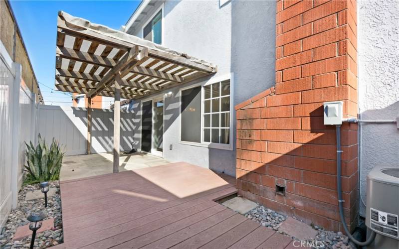 Private patio opens to the dinning room extension of living room