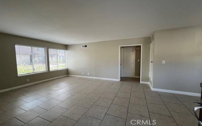 Living room with tile flooring