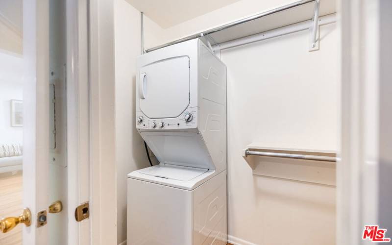 Washer and dryer inside the unit