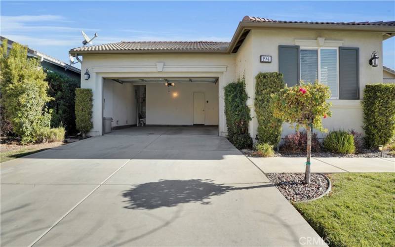 Front with open garage