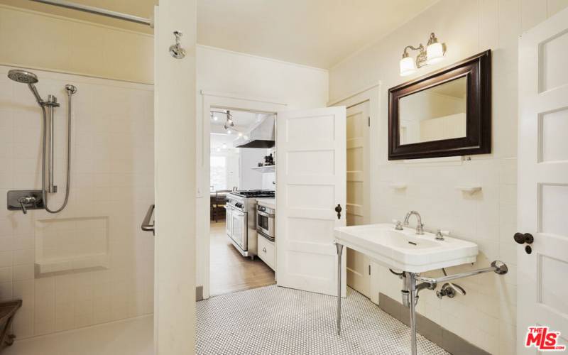 Downstairs Bathroom off Kitchen & Sunroom