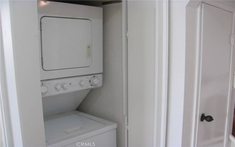 Stack washer/dryer in downstairs closet