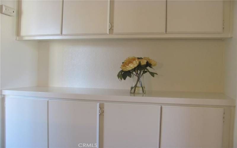 Linen cabinets at top of stairs