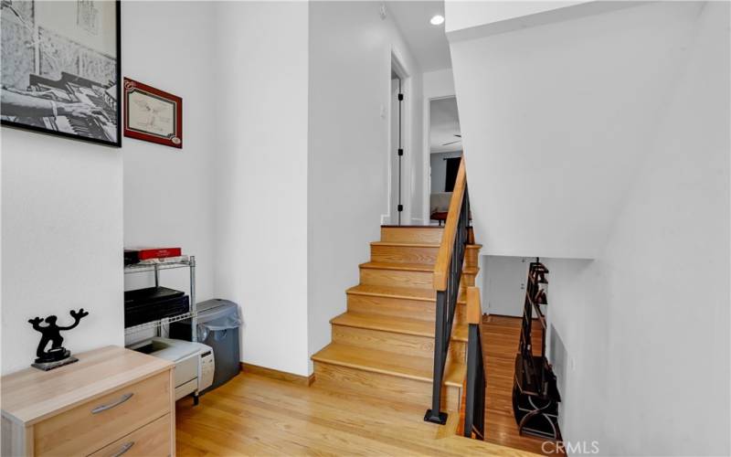 Stairs up to bedrooms