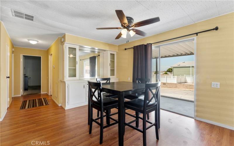 Dining area with built-in China