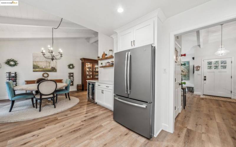 Elegant kitchen and sleek appliances.