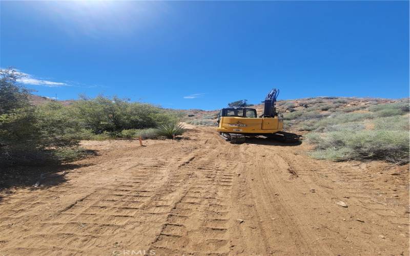 Driveway grading in progress