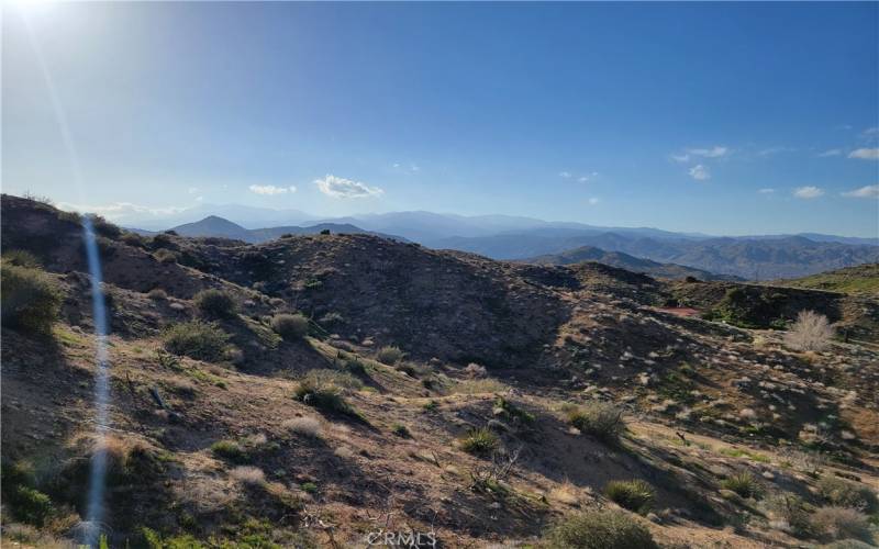 View to the west from southern lot line