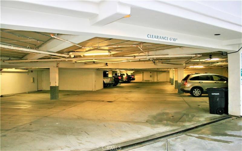 Subterranean parking garage with 2 designated spaces