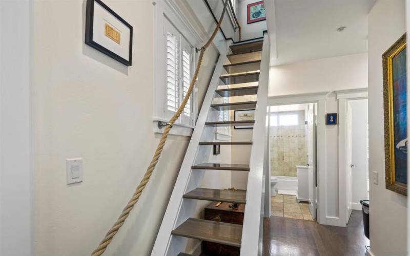 Stairs to loft area