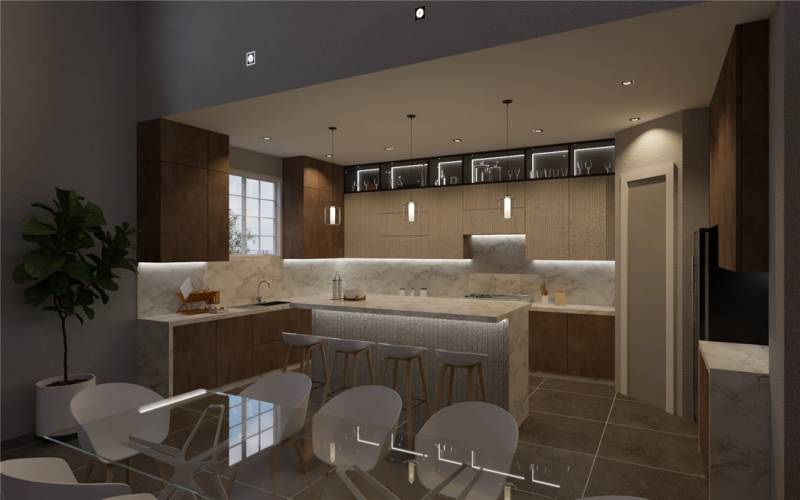 Architectural Rendering of the Kitchen