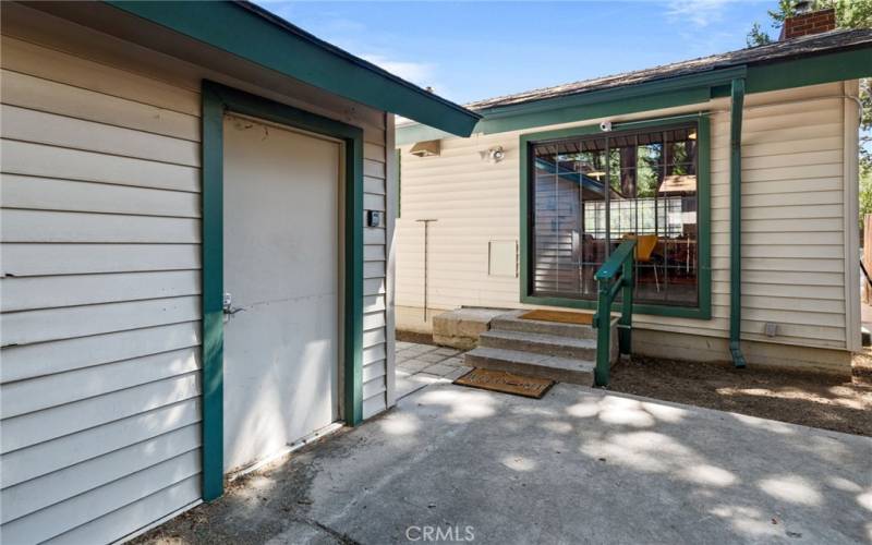 Back of 760 Club View - Entrance door to Shed