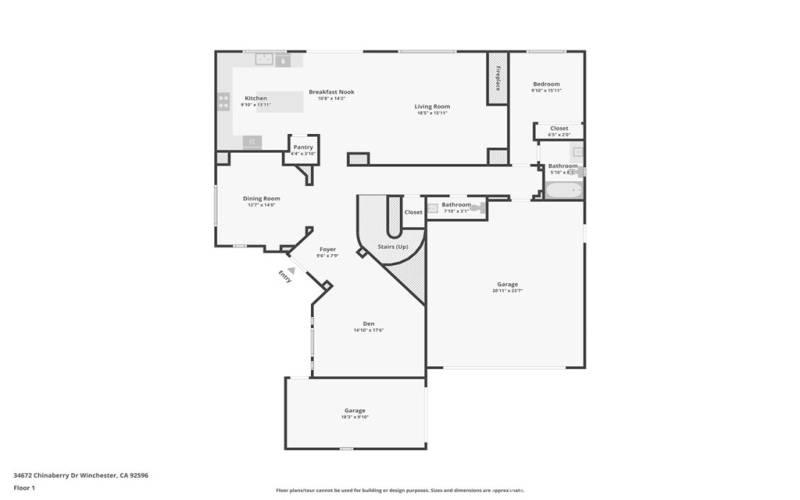 Floor plan and measurements are approximate and accuracy is not guaranteed.  Renter to verify to their satisfaction.