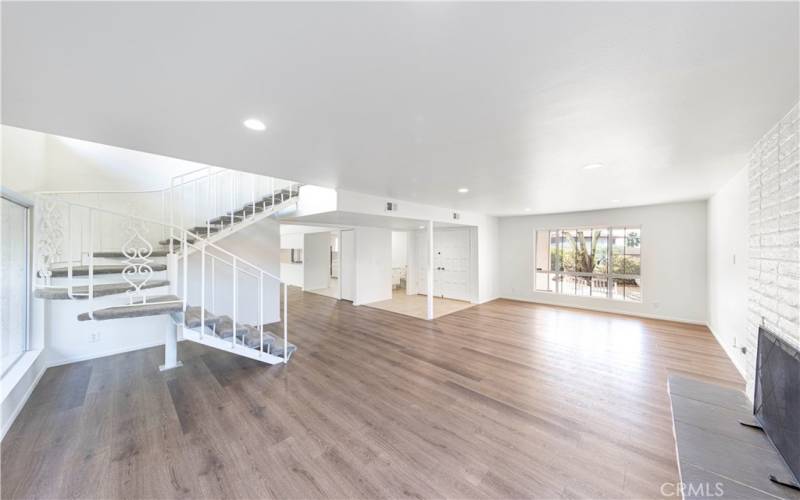 Family Room looking towards front door and Front Yard & Ocean Views