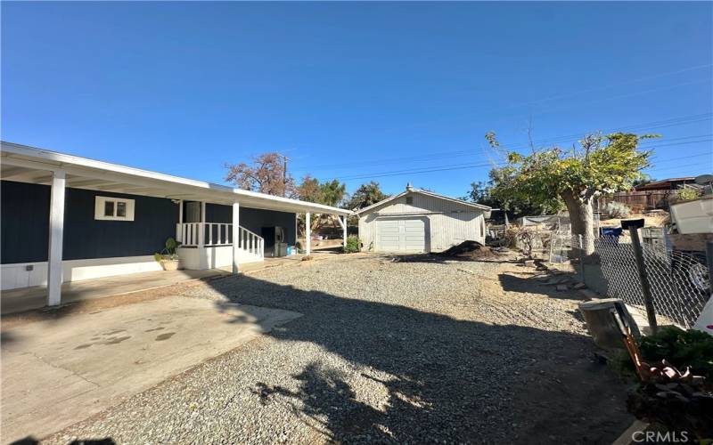 detached garage far end