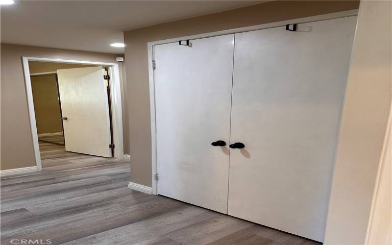 Double doors storage on the hallway.