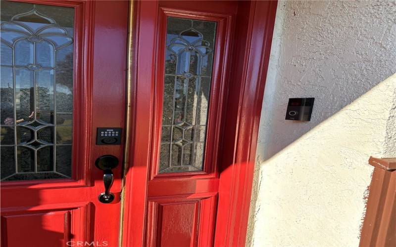 Front door with Ring door bell.