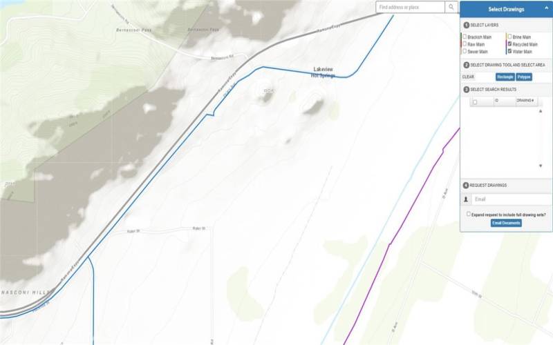 Water line along subject line on Ramona Expressway