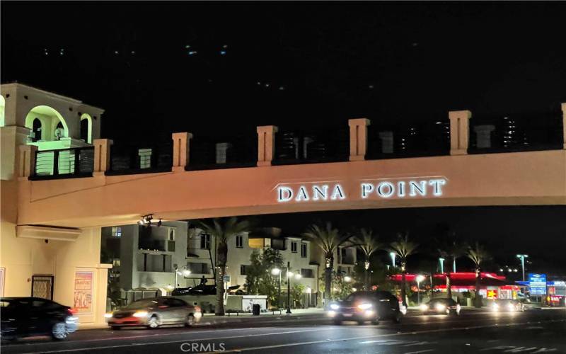 Located in the beachy town of Dana Point.  This pedestrian bridge a safe and convenient way to cross PCH from the South Cove community.  The bridge can be accessed by stairs and elevator.