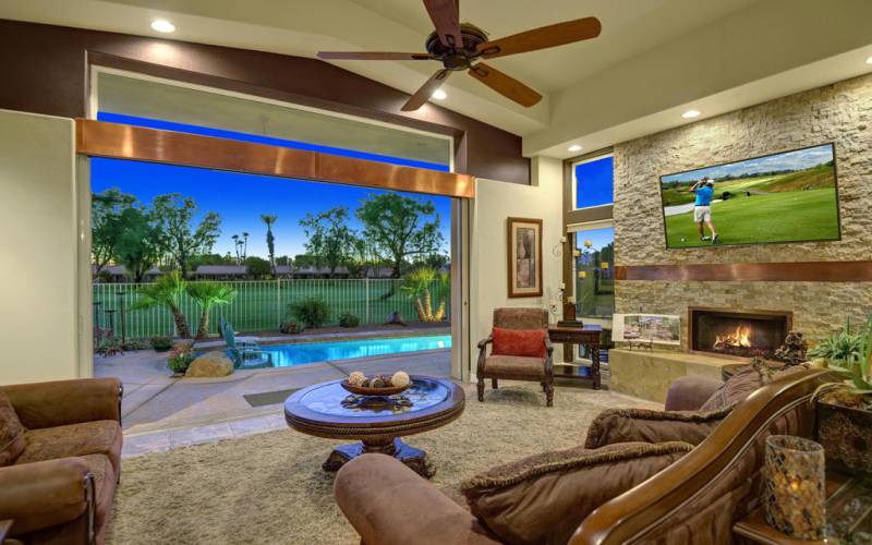 FAMILY ROOM TO POOL NIGHT MLS