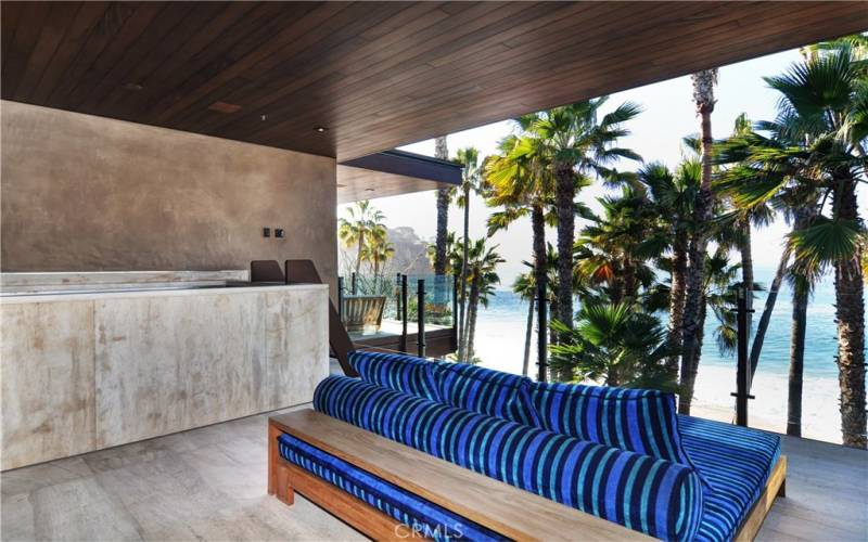 Master Bedroom Balcony with Oceanfront Spa and Lounging Area