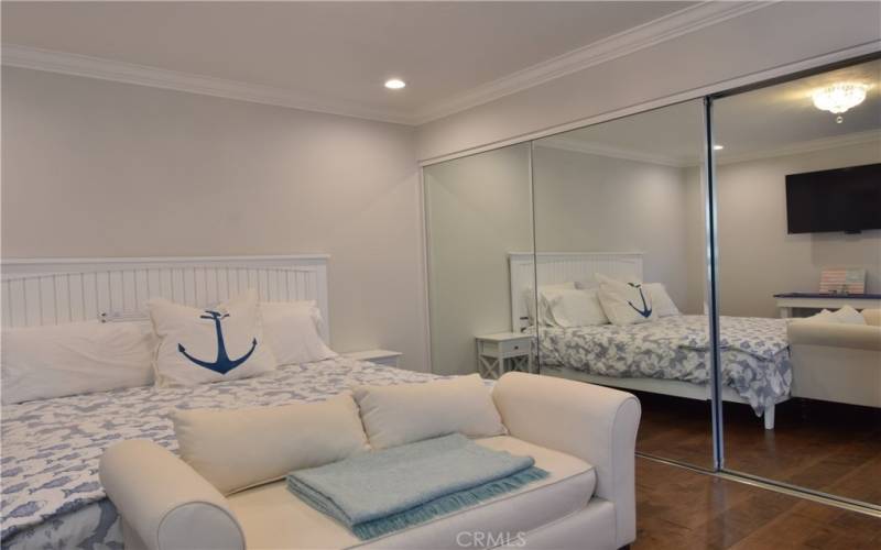 Master bedroom is extra spacious with huge mirrored closet area