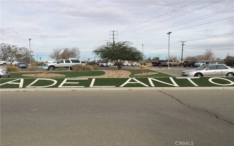 cross street is the Adelanto's City Hall Parking Lot.