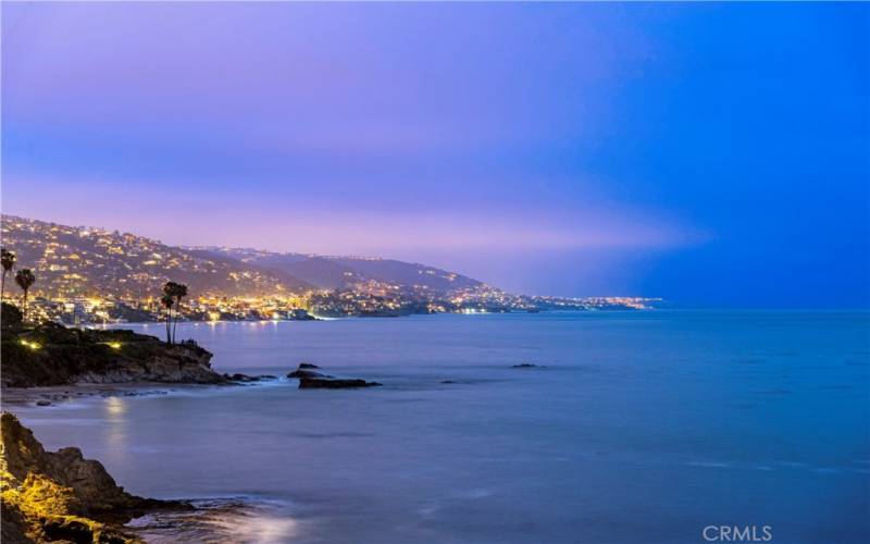 View of Laguna Beach and Dana Point at Twilight